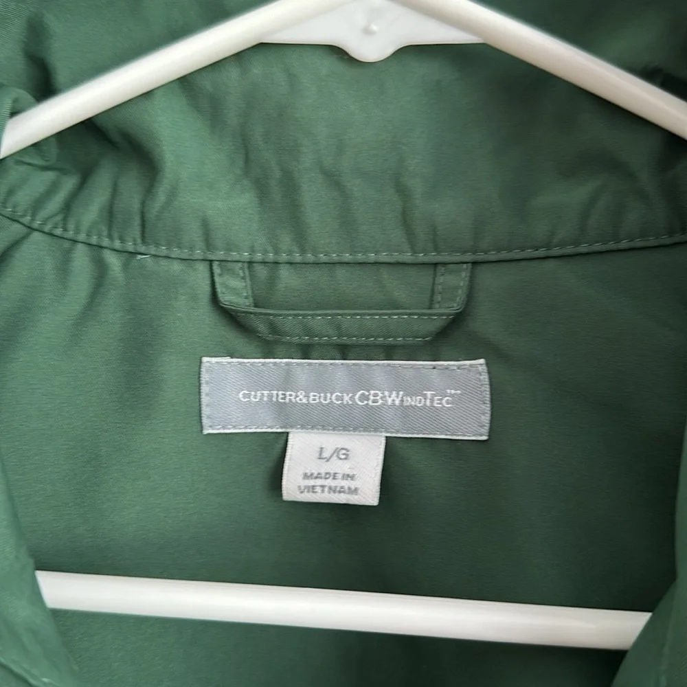 Cutter & Buck WindTec Full Zip Jacket Coat Windbreaker Womens Size L Green